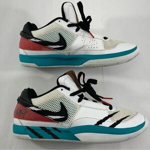 NIKE JA 1 Scratch Basketball Shoes FV 5957-100 White Green Uni-Red Black Size11